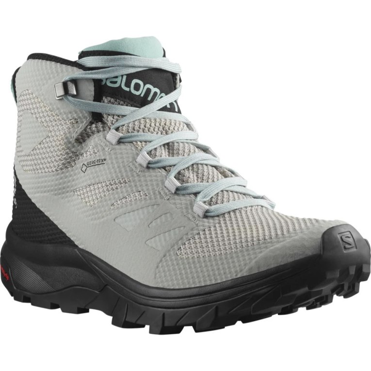 Botas Montaña Salomon Outline Mid GTX Mujer Verde Menta Negros | MX CPSE075